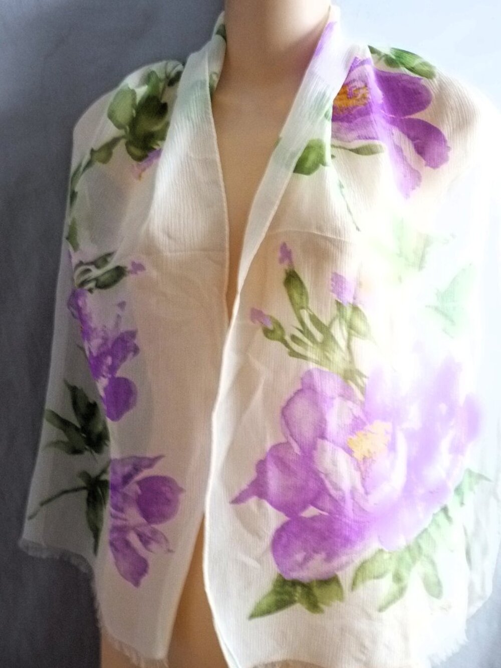 Ralph Lauren floral silk scarf 52x12"